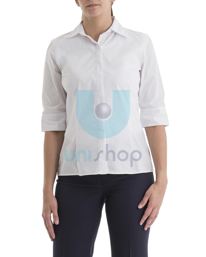 Camisa de dama manga tres cuartos – Unishop de Uniformes Montevideo Uruguay